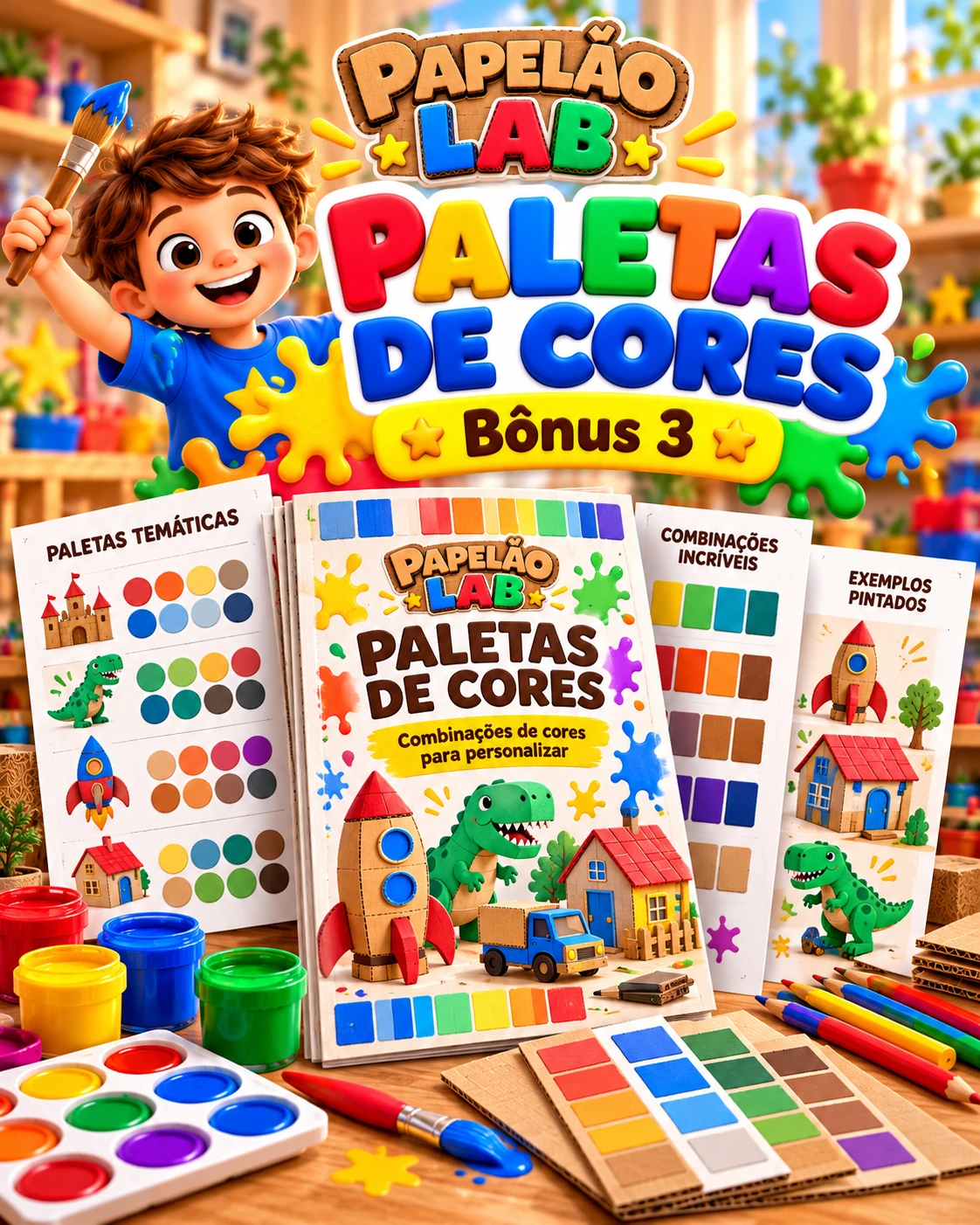 Arte individual ilustrativa do bônus 3: 12 paletas e acabamentos